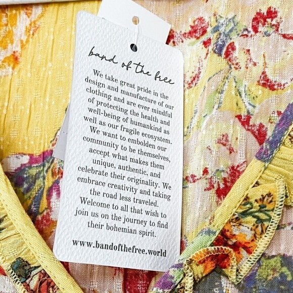 NWT $119 Band Of The Free Amaryllis Maxi Dress Yellow Floral Size XS - Picture 8 of 8